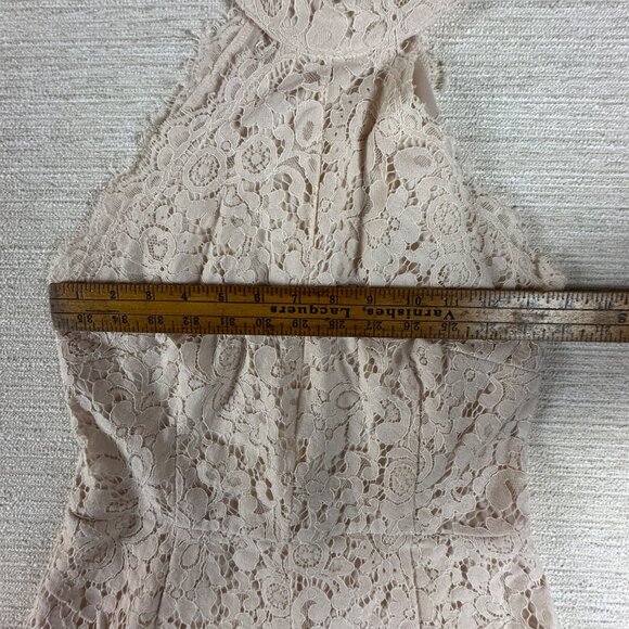 Charlotte Russe Medium Beige Lace Sleeveless Halter Romper Regency Romantic - Picture 6 of 8